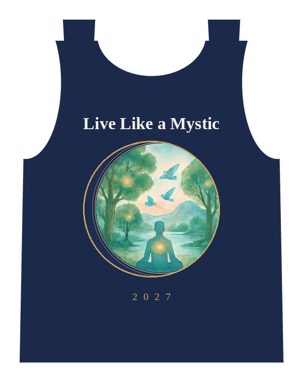 Live Like a Mystic 2027 navy tank top